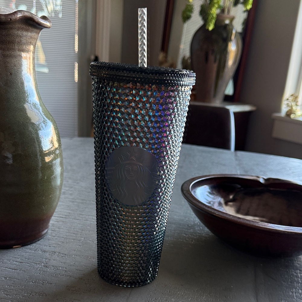Starbucks Black Unicorn Holographic Studded Tumbler with Straw